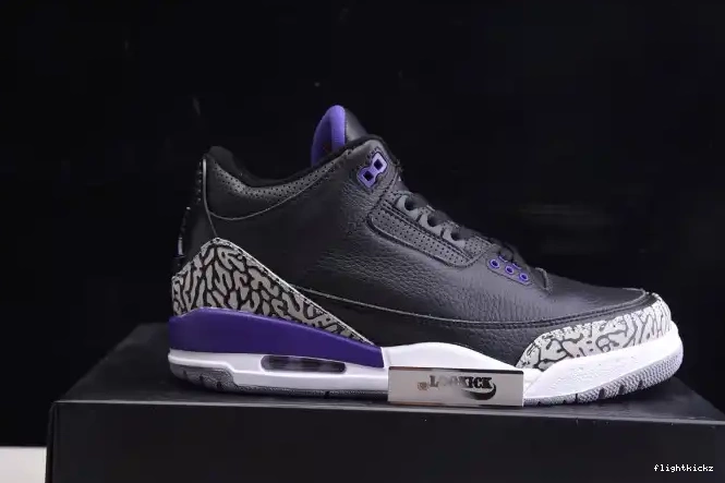 Retro Black Jordan 3 Court Purple Air CT8532-050 0522